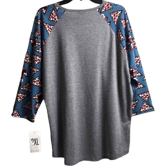 LuLaRoe Randy Women’s Gray Blue Red Disney Minnie Top Size 2XL - Picture 2 of 7